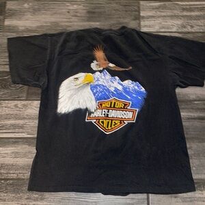Vintage 1990 single stitch Harley Davidson eagle men's XL Shirt 90s pocket